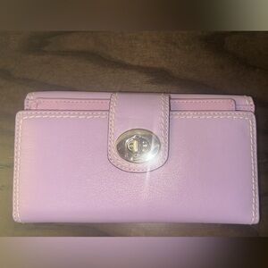 Coach Light Purple Leather Long Wallet Multi-Card Interior Y2K
